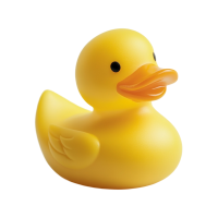 image d'un petit canard jaune en plastique
